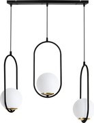 Závesné svietidlo Florence, 3x biele sklenené tienidlo, b/g, UI