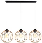 Luster na lanku MATT 3xE27/60W/230V čierna/medená