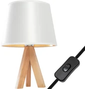 Toolight - Nočná stolová lampa E27 60W APP976-1T, biela-hnedá, OSW-06683