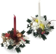 Vianočná ikebana 28×30 cm – ručne zdobená dekorácia, mix prvkov, slovenský výrobok