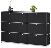 Komoda »CN3« s 9 výklopnými dvierkami, čierna