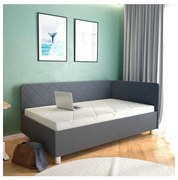 Čalúnená váľanda s úložným priestorom a matracom EMILE 110x200 cm sivá