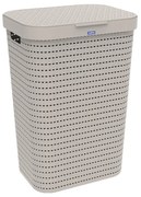 Béžový plastový kôš na bielizeň 55 l Country - Rotho