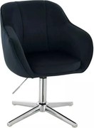 LuxuryForm DESIGN Stolička AVOLA VELUR na striebornom kríži - čierna