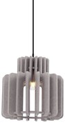 Retro závesná lampa čierna s hnedosivým tienidlom - Felt
