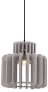 Retro závesná lampa čierna s hnedosivým tienidlom - Felt