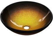Mexen Mira, sklenené umývadlo na dosku  42 x 42 x 14,5 cm, tmavá zlatá, 24124251