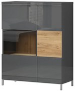 Vitrína Onyx V90-2KS/ON lakované anthracite/pacific walnut