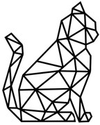 AMADEA Drevená dekorácia mačka na stenu čierna 38 cm, český výrobok