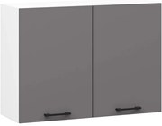 Horná kuchynská skrinka OLIWIA W80 H580 biela / grafitová / sivá