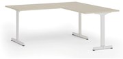 Kancelársky stôl PRIMO BETA L, 1800 x 1800 mm, biela podnož, breza