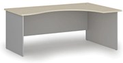 Ergonomický kancelársky písací stôl PRIMO GRAY, 180x120 cm, pravý, sivá/breza