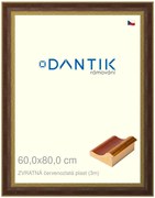 DANTIK rám na obraz 60x80 | ZVRATNÁ červenozlatá plast (Plexi Čiré)