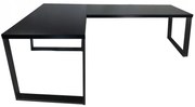 Písací Stôl Roh. Loft Low Čierna 180x120x1,8 Model 0
