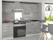 Kuchynská linka Belini 180 cm šedý antracit Glamour Wood s pracovnou doskou Superuniqa3  TOR SUPERUNIQA3/4/WT/GW1/0/E
