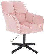 LuxuryForm DESIGN Kreslo AMALFI VELUR na čiernom kríži - ružové