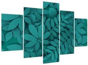 Obraz - Tyrkysové listy (150x105 cm)