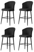 Súprava barových stoličiek Rubi Black, 4 ks, 4 ks