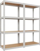 Kovový policový regál biely sada 2 ks konfigurovateľný AR Style D-Carbon