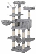 Škrabadlo pre mačky, XXL mačací strom, 164 cm, svetlošedé