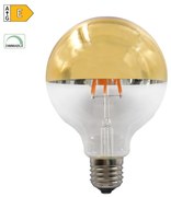 Diolamp LED Filament zrkadlová žiarovka 8W/230V/E27/2700K/900Lm/180°/DIM, zlatý vrchlík