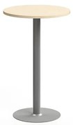Barový stôl VERTICUS, Ø700x1100 mm, breza/strieborná