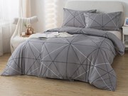 XPOSE® Bavlnené obliečky SAMUEL na dve postele - sivé