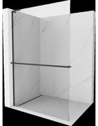 Mexen Kioto+ L sprchová stena s policou Walk-in 50 x 200 cm, transparentná, čierna - 800-050-123-70-00