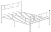 VASAGLE Kovový rám manželskej postele 140 x 190 cm, biely RMB063W01