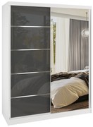 Šatníková skriňa SERENITY 133 cm šedý lesk MGB SERENITY SZP6/0/W/S/0/HIAL