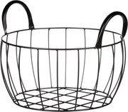 Úložný košík čierny kov, 27x14 cm%