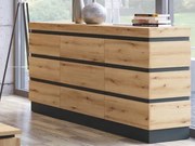 Úložná komoda Corte, dub coast/tmavo šedá%