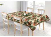 Bellatex Obrus Šišky a jablká vianočné, 100 x 100 cm, 100 x 100 cm