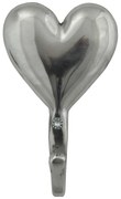 Kovový strieborný nástenný háčik Srdce - 8 * 3 * 13cm