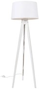 Moderná stojaca lampa trojnožka biela s tienidlom z ľanu biela 45 cm - Tripod Classic
