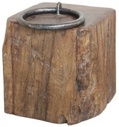 Hnedý drevený podstavec / stôl s rezbou Grimaud Unit - 25*25*38 cm