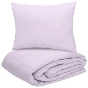 Letný paplón prešívaný 140x200 cm s poťahom na vankúš SUMMER 70x90 cm, fialový