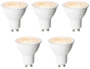Sada 5 GU10 3-krokovo stmievateľných LED žiaroviek 6W 430 lm 2000 - 6000K