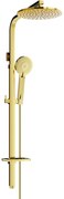 Mexen - Q40 sprchový set s hornou hlavicou 20x20, zlatá, 798404095-50
