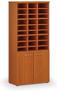 Triediaci regál s dverami PRIMO WOOD, 800 x 420 x 1781 mm, 27 priehradok, čerešňa