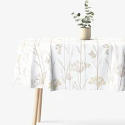 Goldea oválny obrus 100% bavlnené plátno - okrasné rastliny 120 x 160 cm