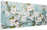 Obraz - Maľba, kvitnúce vetvy stromu (120x50 cm)