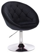 LuxuryForm DESIGN Kreslo VERA VELUR na striebornom tanieri - čierne