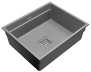 Gamma Decor 6050, 1-komorový granitový drez 600x500x220 mm, šedá, GMA-ZLE000114