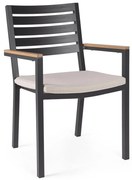 Antracitové kovové záhradné stoličky v súprave 4 ks Henna – Bizzotto