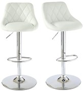 Barové stoličky s operadlom, 2 farby, biele