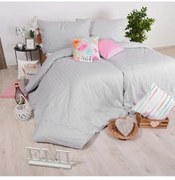 Sivé luxusné damaškové obliečky EMI, Štandardný set jednolôžko obsahuje 1x 140x200 + 1x 70x90