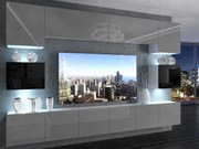 Obývacia stena 300 cm TV/RTV sivý lesk čierny lesk IMP 3/5/W/SBS/0/0