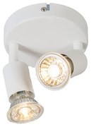 Moderný reflektor biely naklápací okrúhly 2-svetlo - Jeany