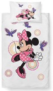Carbotex Detská posteľná bielizeň Minnie aMotýliky, 100 x 135 cm, 40 x 60 cm